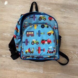 Wildkin 12-inch Kids Backpack – Padded, Adjustable - Trains, Planes & Trucks